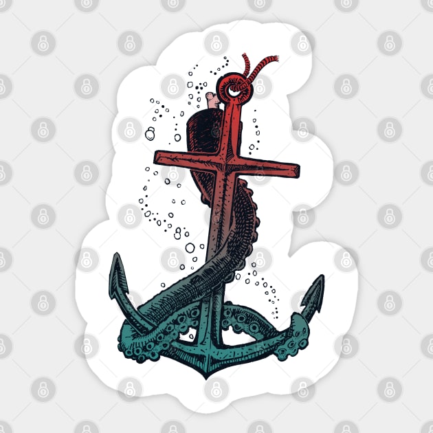 Anchor & Tentacle Sticker by pakowacz